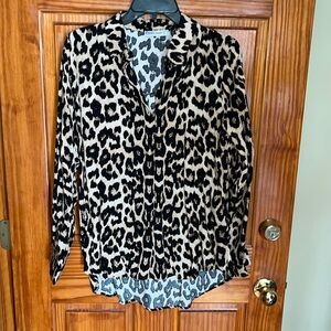 NWOT Big Dart leopard print blouse